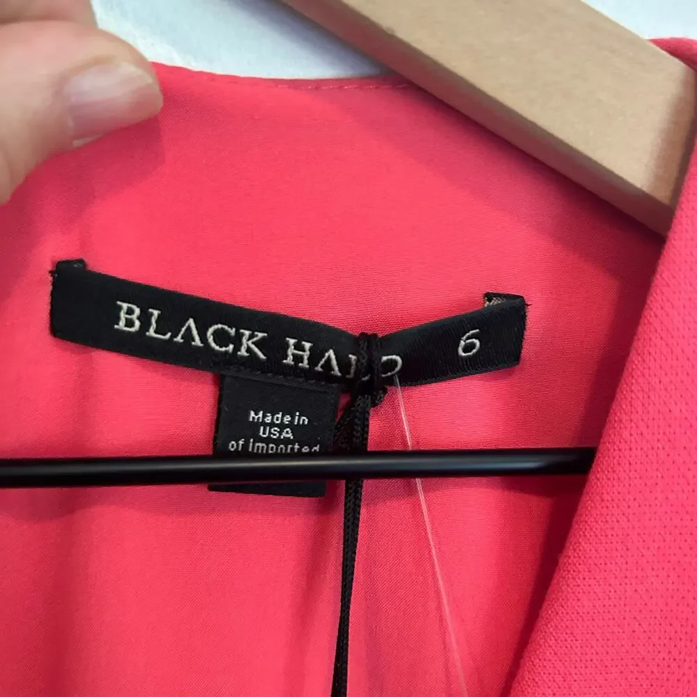 NEW Black Halo Ellen Front Tie Long Sleeve Dress Coral Size 6 - Picture 8 of 9